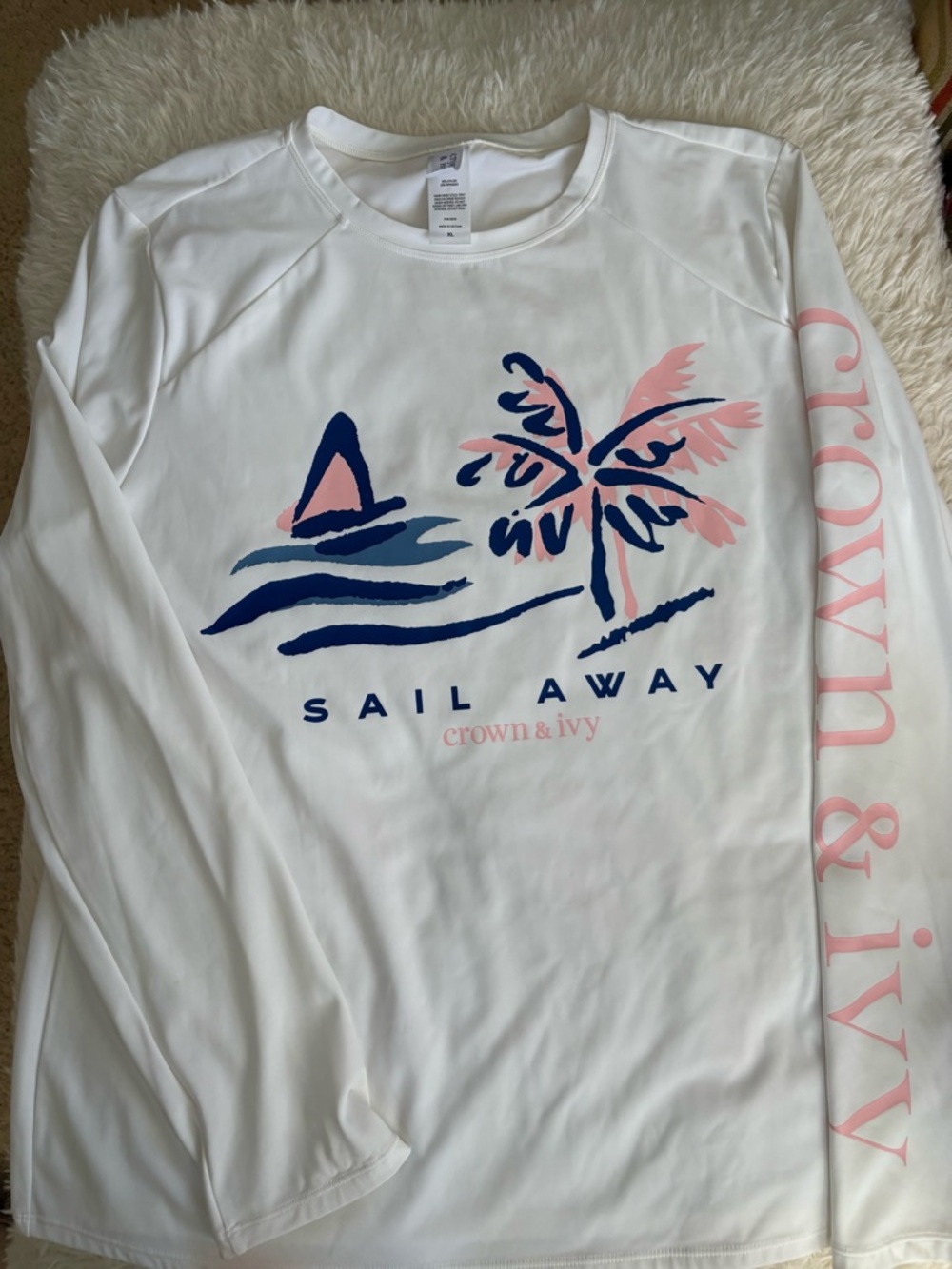 crown & ivy White Skin Tee with C& I Neck Tag